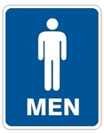 MEN RESTROOM Sign - Choose 7 X 10 - 10 X 14, Self Adhesive Vinyl, Plastic or Aluminum.