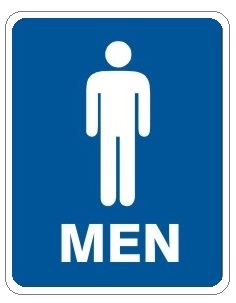 MEN RESTROOM Sign - Men with Graphic
