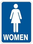 WOMEN RESTROOM Sign - Choose 7 X 10 - 10 X 14, Self Adhesive Vinyl, Plastic or Aluminum.