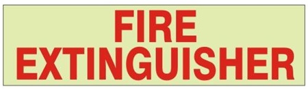 FIRE EXTINGUISHER Glow in the Dark Sign, 2.25" x 9" Pressure Sensitive Decal