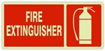 FIRE EXTINGUISHER Glow in the Dark Sign - Available 6.5 X 14 Self Adhesive Vinyl, Plastic and Aluminum.