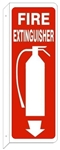 FIRE EXTINGUISHER with Graphic 4 X 12 (2-Way) Flange Sign, Choose Aluminum or Plastic Construction