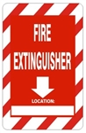 Arrow Down FIRE EXTINGUISHER LOCATION Sign - Choose 7 X 10 - 10 X 14, Self Adhesive Vinyl, Plastic or Aluminum.