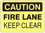 CAUTION FIRE LANE KEEP CLEAR Sign - Choose 7 X 10 - 10 X 14, Self Adhesive Vinyl, Plastic or Aluminum.