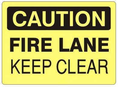 CAUTION FIRE LANE KEEP CLEAR Sign - Choose 7 X 10 - 10 X 14, Self Adhesive Vinyl, Plastic or Aluminum.