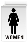 Drop Ceiling WOMENS RESTROOM Sign 13 X 10 Double-Sided