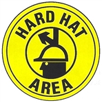 Non-Slip HARD HAT AREA, Walk On 17 inch diameter Floor Decal