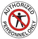 Non-Slip AUTHORIZED PERSONNEL ONLY, Walk On 17 inch diameter Floor Decal