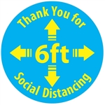 Non-Slip Thank You For Social Distancing, Walk On 16 inch diameter Floor Decal