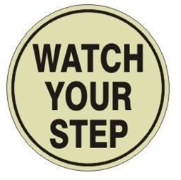 Glow-in-the-Dark WATCH YOUR STEP - 17 inch diameter, floor decal
