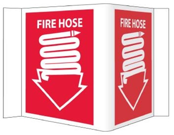 3-Way, FIRE HOSE, Wall Mount Sign