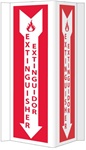 Fire Extinguisher Bilingual 3-Way 16 X 8-3/4 Unique 180° construction design that stands out, visible from 180 degrees