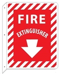 Double Sided Fire Extinguisher Wall Mount Arrow Sign 12 X 9 Unique 90° 2-Way construction design that stands out, visible from both sides