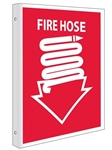 2 Way Fire Hose Symbol Sign, 10 X 8 Unique 90° construction design that stands out, visible from both sided
