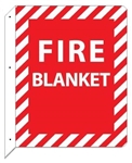 2-Way Fire Blanket Sign, 12 X 9 Unique 90° construction design that stands out, visible from both sides