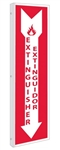 Fire Extinguisher Spanish Bilingual  2-WaySign, 18" X 4" Unique 90° construction design that stands out, visible from both sided