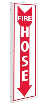 2-Way Fire Hose Sign, Unique 90° wall mount construction design that stands out, visible from both sided