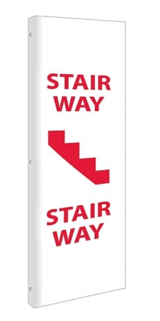 2-Way Stairway Sign,  Unique 90° construction design that stands out, visible from both sided