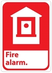 FIRE ALARM (Symbol) Sign - Choose 7 X 10 - 10 X 14, Self Adhesive Vinyl, Plastic or Aluminum.