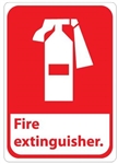 FIRE EXTINGUISHER (Symbol) Sign, Choose 7 X 10 - 10 X 14, Self Adhesive Vinyl or Aluminum.