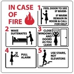 IN CASE OF FIRE... EVACUATION Sign, 7 X 7 - Choose Self Adhesive Vinyl or Plastic