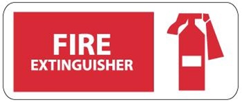 FIRE EXTINGUISHER Sign, 7 X 17 - Choose from Self Adhesive Vinyl or Plastic