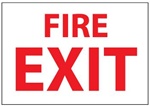 FIRE EXIT Sign - 10 X 14 Self Adhesive Vinyl or Plastic