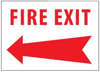 Signs & Labels FFX04011R Sign Board Fire Exit Arrow Down Left 