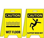 Caution Wet Floor/Slippery When Wet - Two Sided Flood Stands