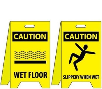 2PCS Professional Wet Floor Warning Sign FREE Standing A-Frame Slippery Sign 