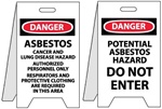 Danger Asbestos Warning / Potential Asbestos Hazard Do Not Enter - Reversible Two Sided Flood Stands
