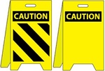 Caution Floor Stand With Warning Stripes / Caution Blank - Reversible Two Sided Flood Stands
