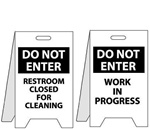 Do Not Enter Restroom Closed For Cleaning/Work in Progress - Two Sided Flood Stands