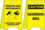 Pardon Our Appearance Temporarily Under Construction/Hazardous Area - Reversible Two Sided Flood Stands