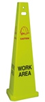 Tri-Vu 3-Sided Caution Work Area - Safety Sign Cone