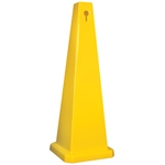 Lamba® 25 Inch 4-Sided Blank Yellow Quad Safety Cone, Protect from slip, trip and falls before accidents happen