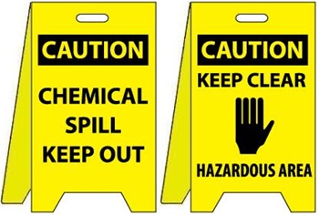 Caution Chemical Spill Keep Out/Keep Clear Hazardous Area - Reversible Two Sided Flood Stands