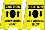 Caution Men Working Above/Men Working Below - Reversible Two Sided Flood Stands
