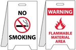 No Smoking/Warning Flammable Material Area - Reversible Two Sided Flood Stands