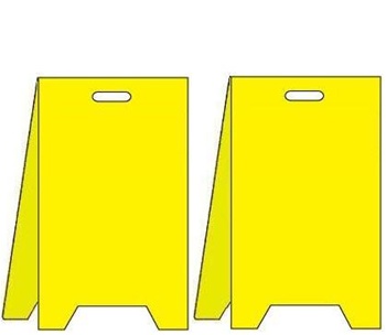 Blank Yellow Floor Stand Sign - Reversible Two Sided Flood Stands