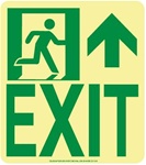 NYC Wall Mount Exit Sign, Forward/Right Side - 9 X 8 - Flexible pressure sensitive polyester or Rigid plastic
