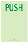Push Door Handle Locator Glow Sign - 6 X 4 - Flexible pressure sensitive polyester.
