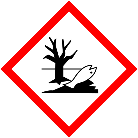 GHS Environmental Toxicity HazCom Labels - Available in 3 Sizes - 1", 2" and 4" Adhesive Coated Paper Labels