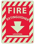FIRE EXTINGUISHER - LOCATION - Glow in the Dark Signs - 12 X 9 - Pressure Sensitive Vinyl or Rigid Plastic