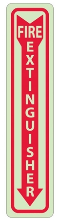 Glow in the Dark FIRE EXTINGUISHER Sign - 18 X 4 - Pressure Sensitive Vinyl or Rigid Plastic