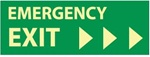 Emergency Exit Right Arrow - 5 X 14 - Glow in the Dark Sign - Pressure Sensitive or Rigid Plastic