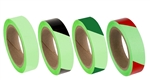 Glow in the Dark Striped Marking Tape - 2" X 30' Available in Solid, Green, Red or Black Striped