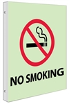Glow-in-the-Dark NO SMOKING Sign - 2-Way 90° double sided design visible from either side.