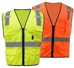 Class 2 Multi-Purpose Vest with 6 pockets, Zipper Closure High Visibility Safety Vest - ANSI 107-2010, CLASS 2