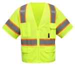 Class 3 Hook & Loop Closure High Visibility Safety Vest - ANSI 107-2010, CLASS 2